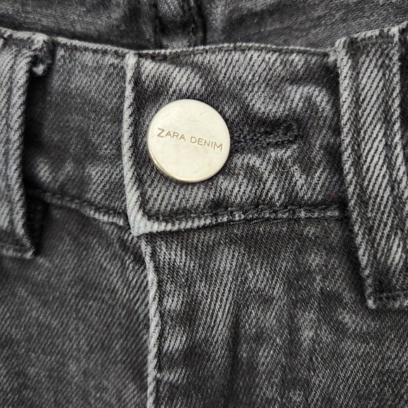 ZARA Women Black Denim Jeans Slim Fit Waist Size 31  B10 - Picture 6 of 7